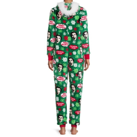 Elf Christmas Union Suit Adult Onesie Pajamas 3X - Picture 2 of 7